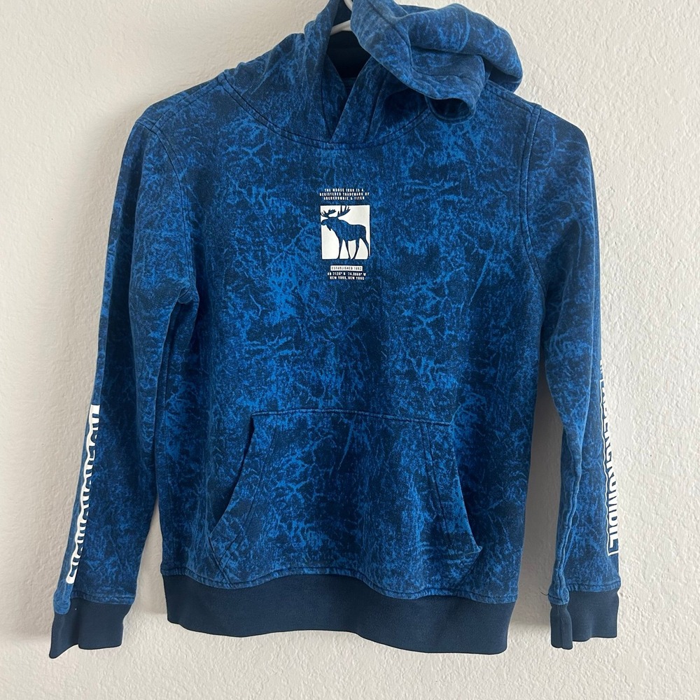 Abercrombie Kids Boys Blye & Black Hoodie Sweatshirt Size 9-10